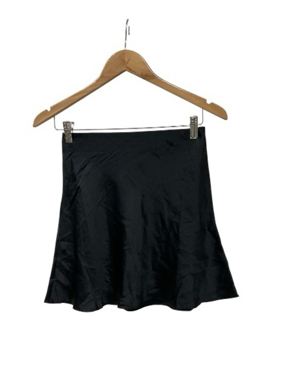 NWT Quince Black Silk Flared Mini Skirt XS - Picture 2 of 6